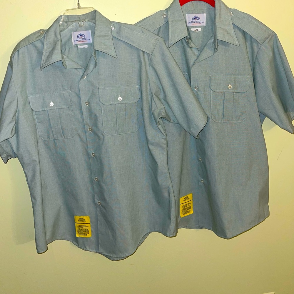 *Bundle* Two Men’s U.S. Army Issued Uniform Button Down Shirt Size 17 (XL)